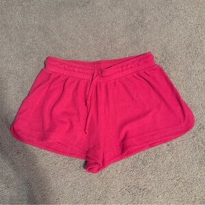 Suzette Hot Pink Waffle Shorts